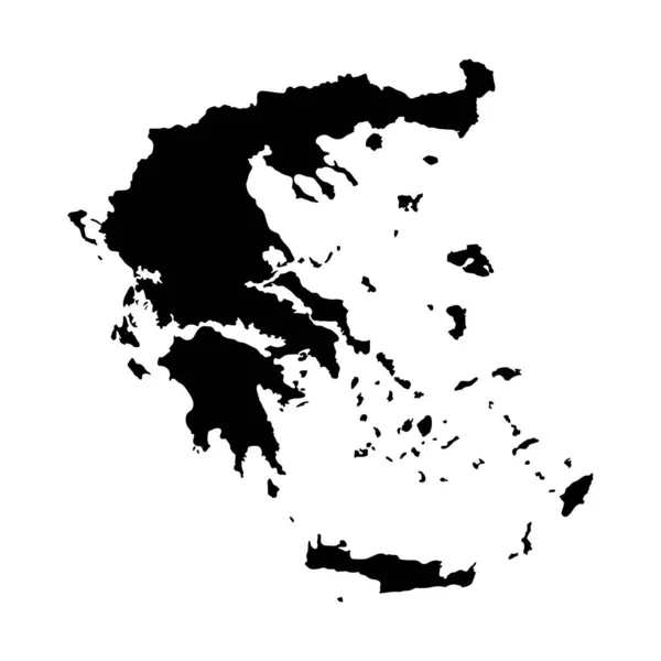 Візуальне зображення чорного силуету в Греції. Векторна карта. — стоковий вектор