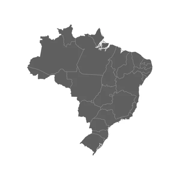 Εικονογράφηση διάνυσμα του γκρι χάρτη της Βραζιλίας. Διανυσματικός χάρτης. . Διάνυσμα Αρχείου