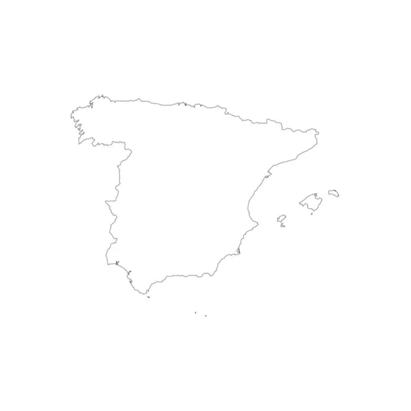 Vector 삽화의 선 스페인 지도. 벡터 지도.. — 스톡 벡터