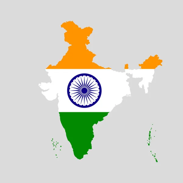 Εικονογράφηση διάνυσμα του χάρτη σημαία της Ινδίας. Διανυσματικός χάρτης.. Εικονογράφηση Αρχείου
