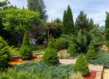 Güzel manzara yaz arka bahçe tasarım