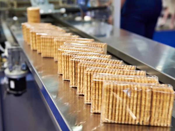 Imballaggio Dei Biscotti Fabbrica — Foto Stock