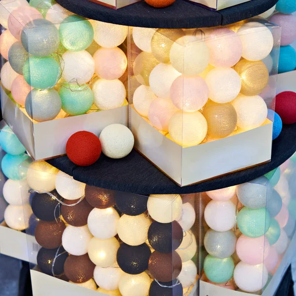 Juguetes Bolas Colores Para Árbol Navidad Tienda —  Fotos de Stock