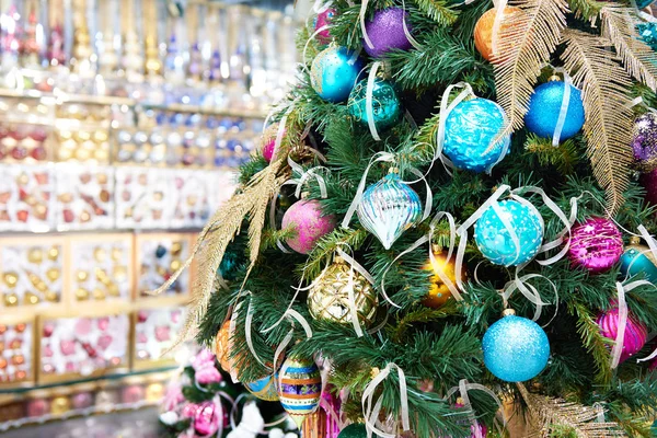 Decorative Toys Christmas Tree Store — Stock Photo, Image