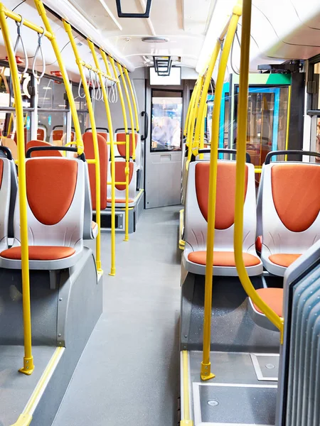 Interior Del Autobús Moderno Exposición — Foto de Stock