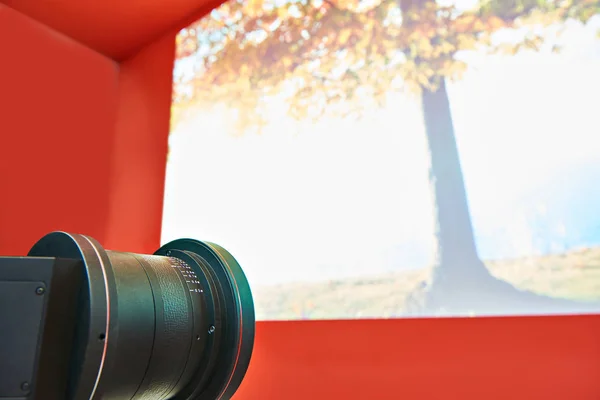 Professionele Projector Lens Scherm Bioscoop — Stockfoto