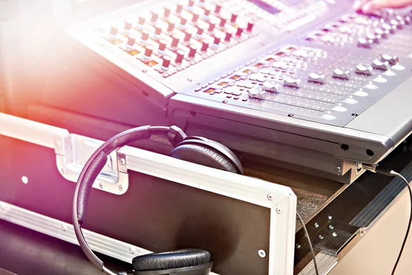 Mixing Console Digitale Studio Hoofdtelefoon — Stockfoto