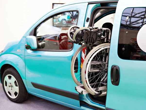 Wheelchair folded in car — Stock Photo, Image