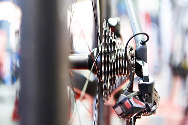 Derailleur gears of bicycle — Stock Photo, Image