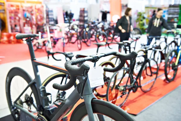 Racing bicycle in store