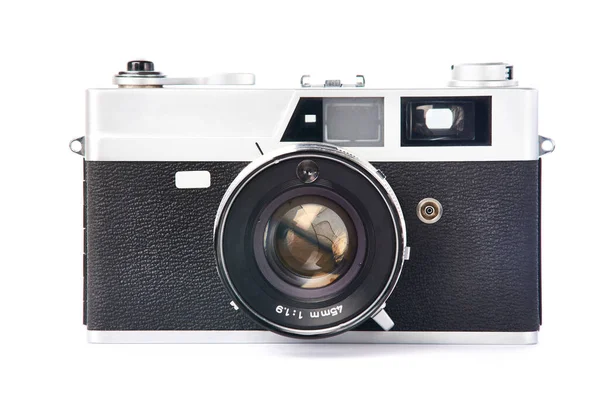 Rangefinder Kamera Retro Isolerad Vit — Stockfoto