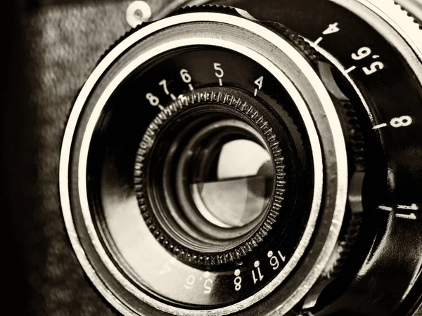 Objektiv Der Oldtimer Entfernungsmesser Kamera — Stockfoto