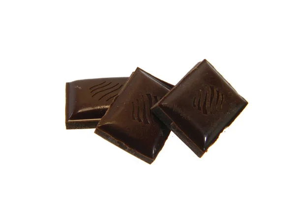 Barra de chocolate isolado no fundo branco — Fotografia de Stock