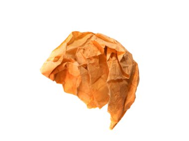 buruşmuş kağıt beyaz arkaplanda izole