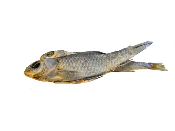 Beyaz arka planda izole edilmiş kurutulmuş balık — Stok fotoğraf
