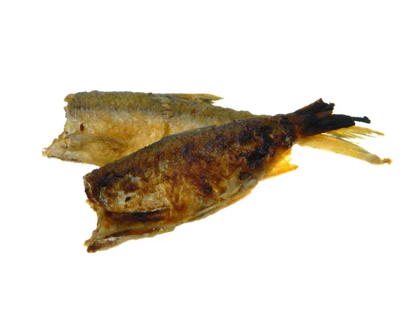 Smažené ryby izolované na bílém pozadí — Stock fotografie