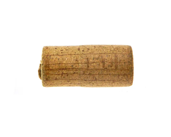 Cortiça de madeira isolada sobre fundo branco — Fotografia de Stock