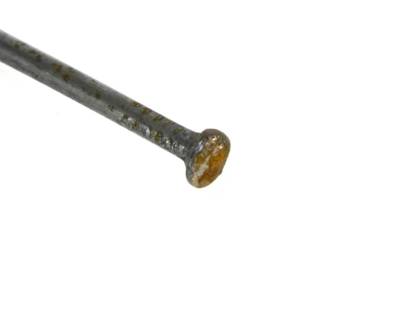 Rusty nail isolated on white background — Stock Photo, Image