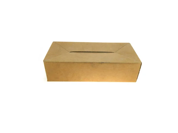 Бумажная коробка на белом фоне — стоковое фото