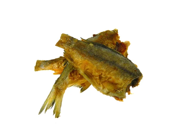 흰 배경에 고립 된 튀긴 물고기 — 스톡 사진
