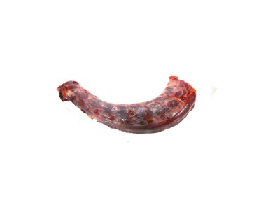 Beyaz arkaplanda izole edilmiş et