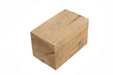 Beyaz arka plan üzerinde izole ahşap kiriş