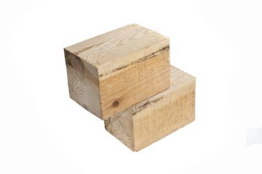 Beyaz arka plan üzerinde izole ahşap kiriş