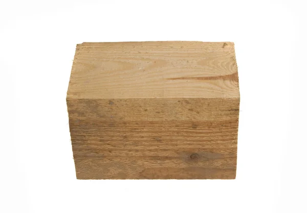 Viga de madeira isolada sobre fundo branco — Fotografia de Stock