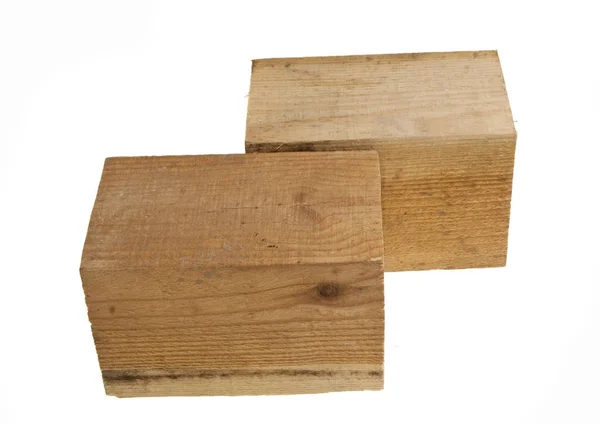 Wooden beam isolated on white background — Stock Photo, Image