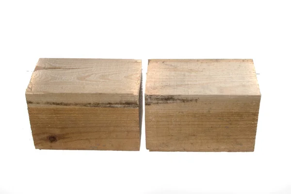 Viga de madera aislada sobre fondo blanco — Foto de Stock