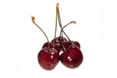 Beyaz arkaplanda kiraz izole