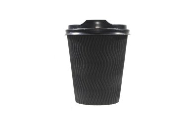 Tek kullanımlık cam beyaz arkaplanda izole edildi