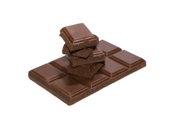 ช็อคโกแลตแยกกันบนพื้นหลังสีขาว — ภาพถ่ายสต็อก