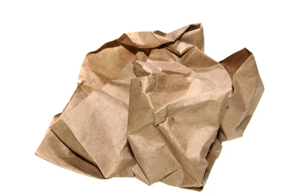 Buruşmuş kağıt beyaz arkaplanda izole — Stok fotoğraf