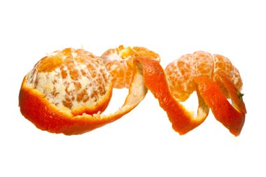 Mandarin beyaz arkaplanda izole edildi