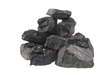 kömür beyaz arkaplanda izole edildi