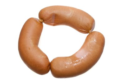 sosis beyaz arkaplanda izole