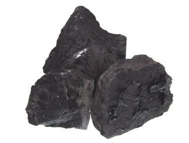 kömür beyaz arkaplanda izole edildi