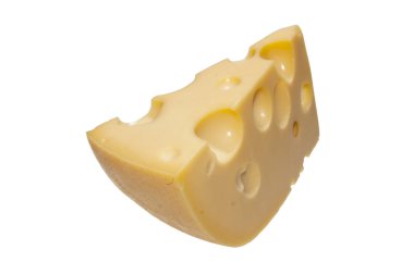 Beyaz arkaplanda izole edilmiş peynir