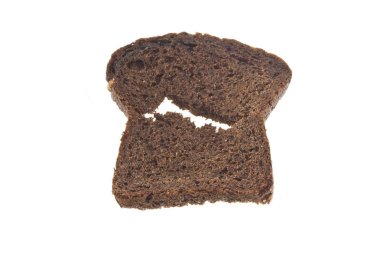 ekmek beyaz arkaplanda izole edildi