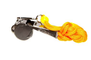 beyaz zemin üzerinde izole ıslık