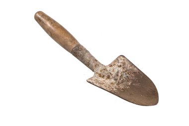 Beyaz arka planda izole edilmiş toprak için kaşık