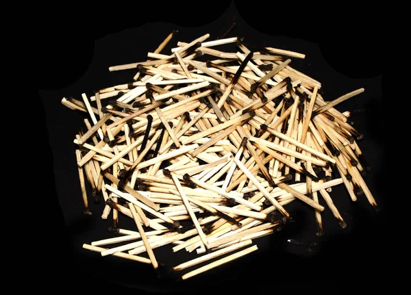 Matches isolated on black background — Stock Photo, Image