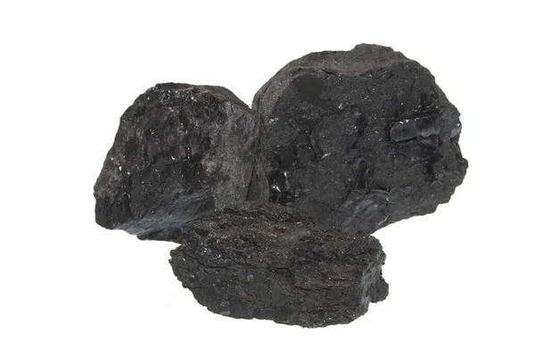 Уголь изолирован на белом фоне — стоковое фото