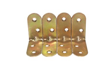 Metal bağlanma parantezi beyaz arkaplanda izole edildi