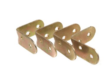 Metal bağlanma parantezi beyaz arkaplanda izole edildi