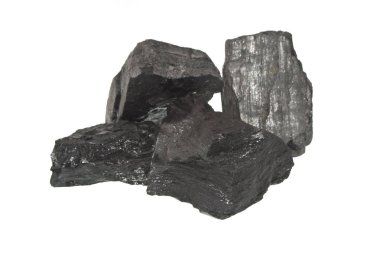kömür beyaz arkaplanda izole edildi