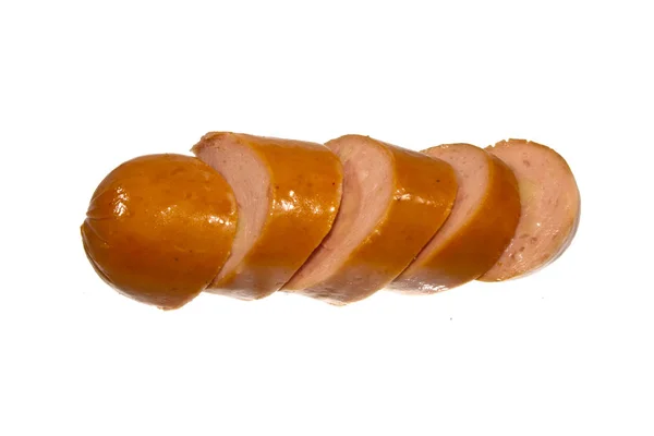 白色背景上分离的香肠 — 图库照片