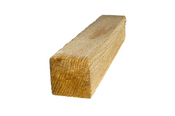 白い背景に分離された木製の梁 — ストック写真
