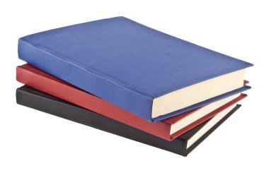 Beyaz arkaplanda izole edilmiş kitaplar